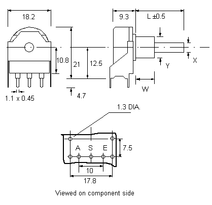 BR16BU potentiometer drawing