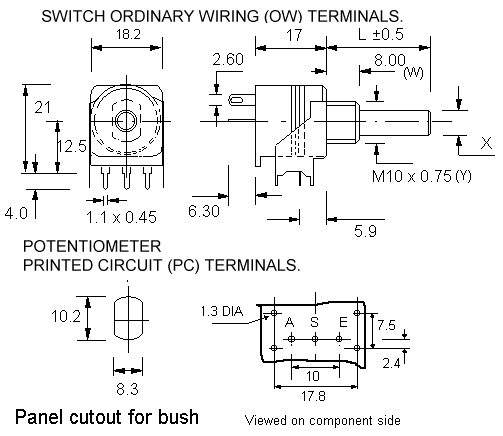 BR16ECO/B1OW1S dimensions