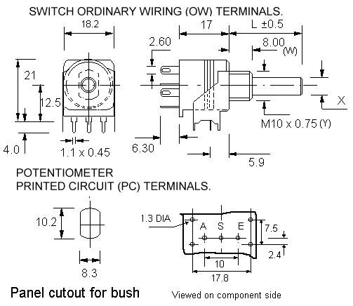 BR16ECO/B1OW2S dimensions