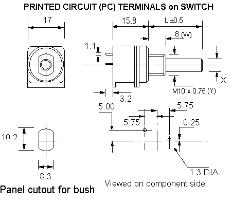 ECO/B4PC1S dimensions