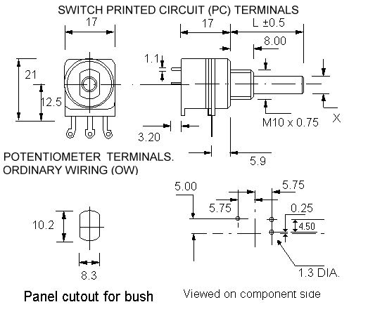 OW16ECO/N4PC1S'CH' dimensions