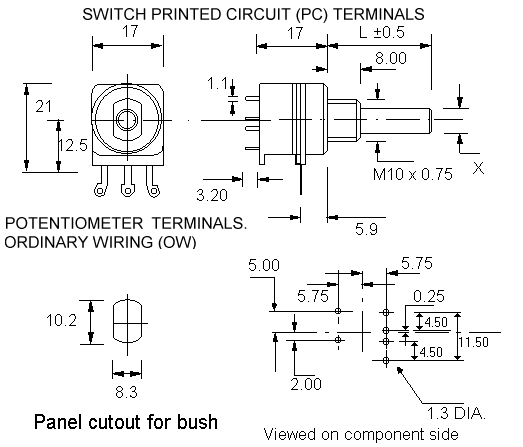 OW16ECO/N4PC2S'CH' dimensions