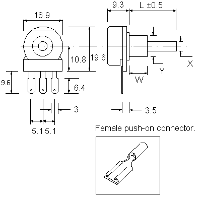 FN16BU potentiometer drawing