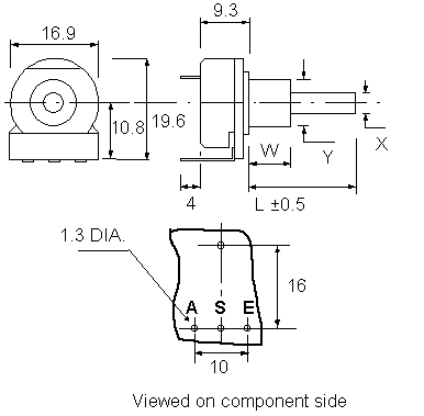 LA16BU potentiometer drawing