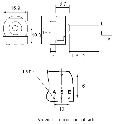 LA16SP potentiometer drawing