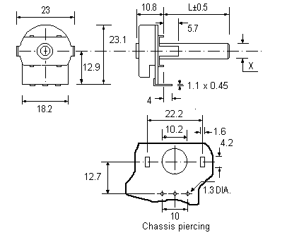 LT20TT potentiometer dimensions