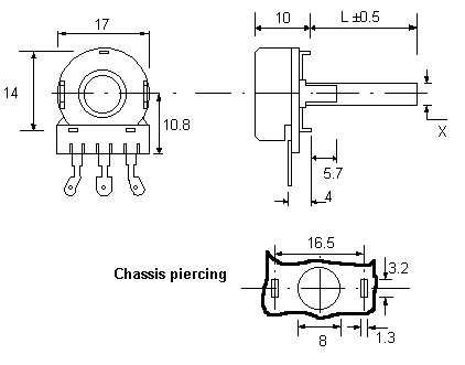 OW16TT potentiometer drawing