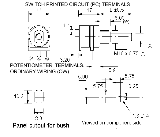 OW16ECO/B4PC1S dimensions