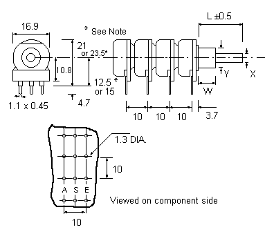 PC4G16BU potentiometer dimensions