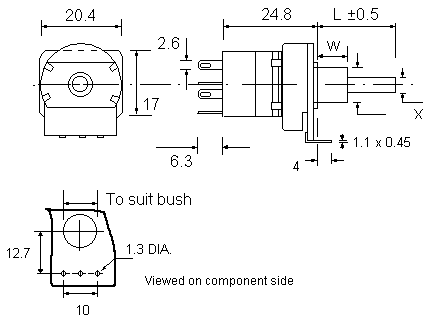 LT20BU/B4OW2S dimensions
