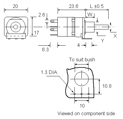 LT16BU/B4OW2S dimensions