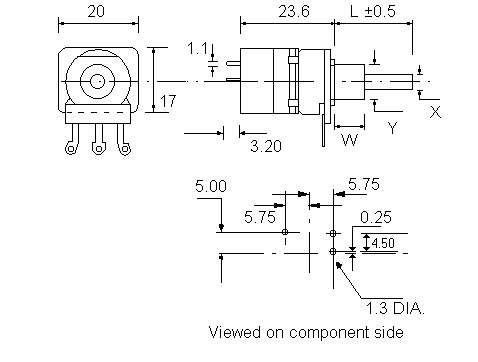 OW16BU/N4PC1S'CH' dimensions
