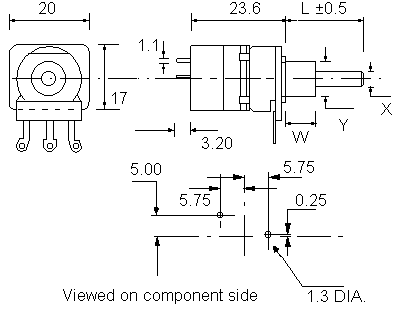 OW16BU/B4PC1S dimensions