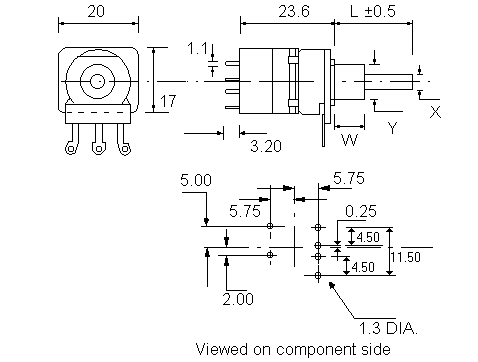 OW16BU/N4PC2S'CH' dimensions