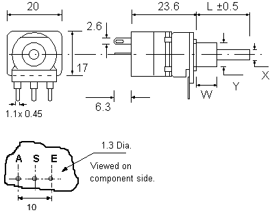 PC16BU/B4OW1S dimensions