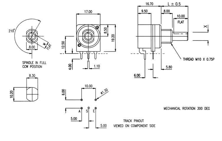 HA Switch potentiometer dimensions
