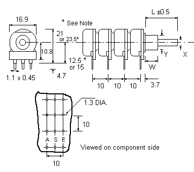 PC4G16BU Potentiometer dimensions