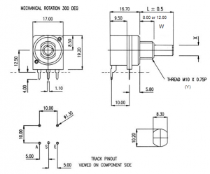 Horizontally mounted HR switch dimensions