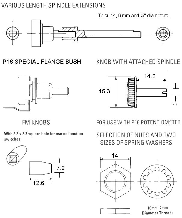 2sets MF-A03 Knob Cap 6mm Dia hole for Potentiometer /w Dial 