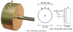 CP20 Servo Potentiometer and dimensions